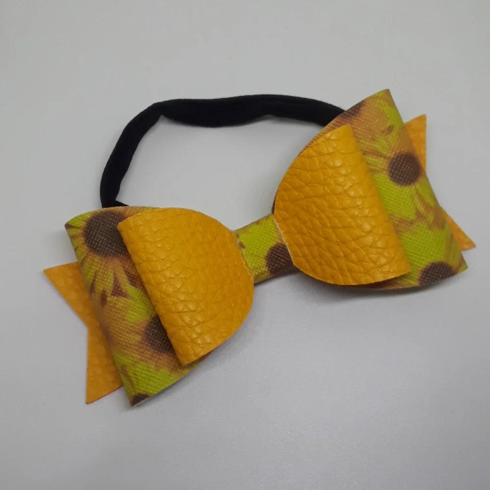 Handmade Sunflower bow headband